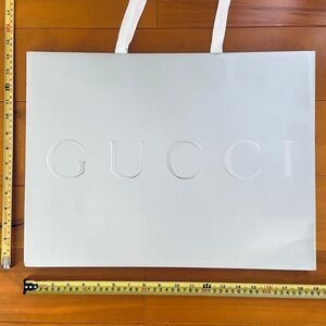 Gucci Silver Paper Shopping Bag (18.75" x 14" x 6.75") [B]
